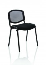 Stacking Chair | No Arms | Black Frame | Mesh Back | Black Seat | ISO | *MIN QTY 4