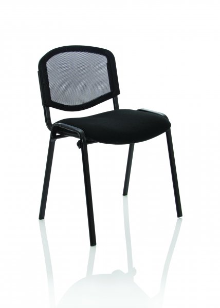 Stacking Chair | No Arms | Black Frame | Mesh Back | Black Seat | ISO | *MIN QTY 4