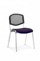 Stacking Chair | No Arms | Chrome Frame | Mesh Back | Tansy Purple Seat | ISO