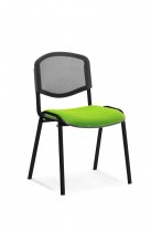 Stacking Chair | No Arms | Black Frame | Mesh Back | Myrrh Green Seat | ISO