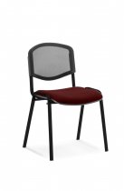 Stacking Chair | No Arms | Black Frame | Mesh Back | Ginseng Chilli Red Seat | ISO