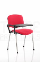 Stacking Chair | Right Handed Foldaway Writing Kit | Chrome Frame | Bergamot Cherry Red | ISO