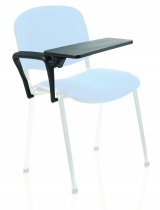 Stacking Chair | Right Handed Foldaway Writing Kit | Chrome Frame | Mesh Back | Stevia Blue Seat | ISO