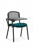 Stacking Chair | Right Handed Foldaway Writing Kit | Black Frame | Mesh Back | Maringa Teal Seat | ISO