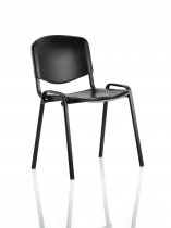Plastic Stacking Chair | No Arms | Black Frame | Black | ISO | *MIN QTY 4