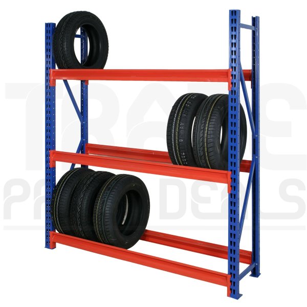 TS Longspan Tyre Racking | Starter Bay | 2492h x 1534w x 471d mm | 3 Levels | 850kg Max Weight per Shelf