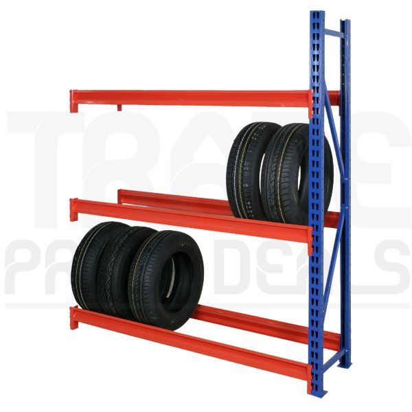TS Longspan Tyre Racking | Extension Bay | 1984h x 2449w x 471d mm | 2 Levels | 600kg Max Weight per Shelf