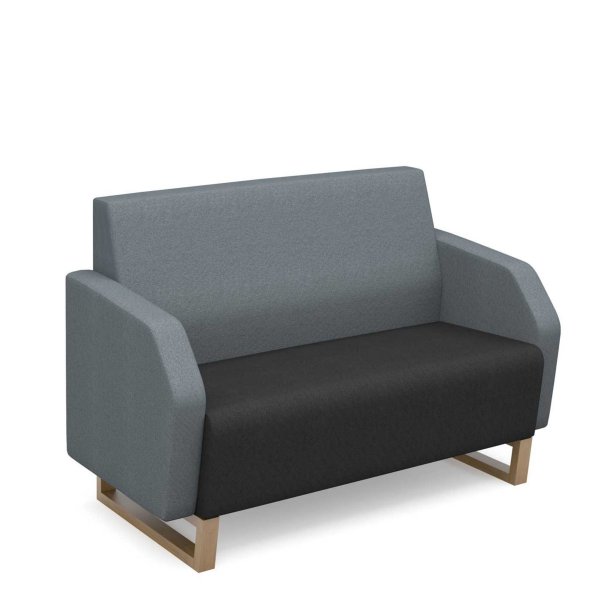 2 Seater Sofa | Low Back | 1200mm Wide | Elapse Grey/Late Grey | Oak Frame | No Power Supply | Encore2