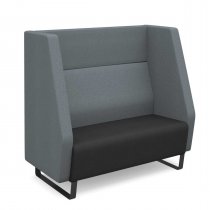 2 Seater Sofa | High Back | 1200mm Wide | Elapse Grey/Late Grey | Black Sled Frame | No Power Supply | Encore2