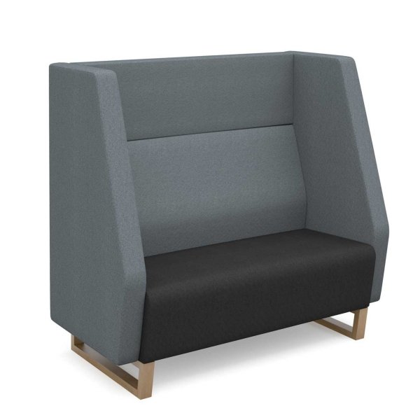 2 Seater Sofa | High Back | 1200mm Wide | Elapse Grey/Late Grey | Oak Frame | No Power Supply | Encore2