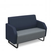 2 Seater Sofa | Low Back | 1200mm Wide | Late Grey/Range Blue | Black Sled Frame | No Power Supply | Encore2