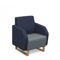 1 Seater Sofa | Low Back | 600mm Wide | Late Grey/Range Blue | Oak Frame | No Power Supply | Encore2