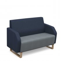 2 Seater Sofa | Low Back | 1200mm Wide | Late Grey/Range Blue | Oak Frame | No Power Supply | Encore2