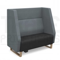 2 Seater Sofa | High Back | 1200mm Wide | Elapse Grey/Late Grey | Oak Frame | Power Supply | Encore2