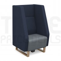 1 Seater Sofa | High Back | 600mm Wide | Late Grey/Range Blue | Oak Frame | Power Supply | Encore2