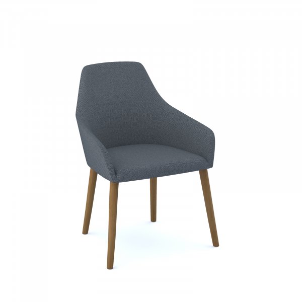 Fabric Reception Chair | Medium Back | Late Grey | Wooden Legs | Juna