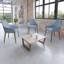 Fabric Reception Chair | Medium Back | Late Grey | Wooden Legs | Juna