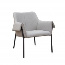 Reception Arm Chair | Light Grey | Black Frame | Liana