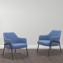Soft Seating Chairs | Light Blue | Black Frame | Corby