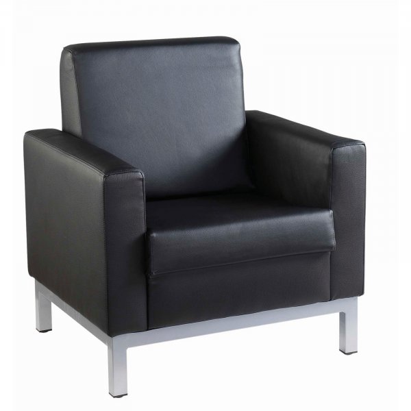 1 Seater Sofa | 800mm Wide | Leather Faced | Black | Helsinki