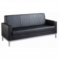 3 Seater Sofa | 1880mm Wide | Leather Faced | Black | Helsinki