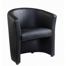 Faux Leather Tub Chair | 670mm Wide | Black | London