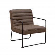 Luxury Ribbed Chair | Leather | Brown | Decco