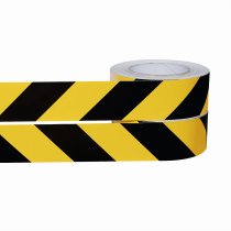 Reflective Hazard Warning Tape Kit | 2 x Rolls of Reflective Floor Tape | 50mm x 25m | Black/Yellow