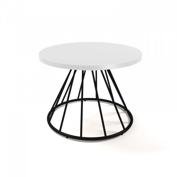 Coffee Table | 500 x 500mm | 430mm High | White | Spiral Base | Figaro