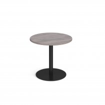 Circular Café Table | 800 x 800mm | 725mm High | Grey Oak | Round Black Base | Monza