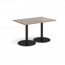 Rectangular Café Table | 1200 x 800mm | 725mm High | Barcelona Walnut | Round Black Bases | Monza