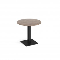 Circular Café Table | 800 x 800mm | 725mm High | Barcelona Walnut | Square Black Base | Brescia