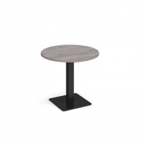Circular Café Table | 800 x 800mm | 725mm High | Grey Oak | Square Black Base | Brescia