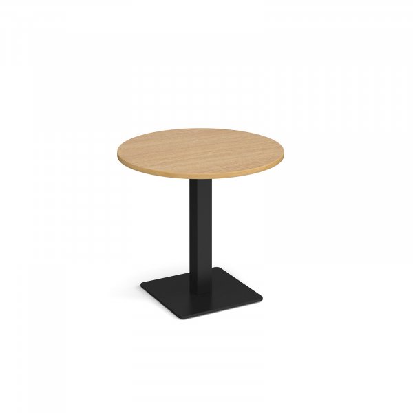 Circular Café Table | 800 x 800mm | 725mm High | Oak | Square Black Base | Brescia