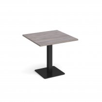 Square Café Table | 800 x 800mm | 725mm High | Grey Oak | Square Black Base | Brescia