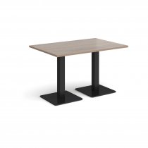 Rectangular Café Table | 1200 x 800mm | 725mm High | Barcelona Walnut | Square Black Steel Bases | Brescia