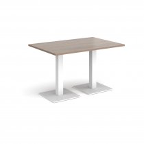 Rectangular Café Table | 1200 x 800mm | 725mm High | Barcelona Walnut | Square White Steel Bases | Brescia