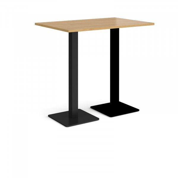 Rectangular Poseur Table | 1200 x 800mm | 1100mm High | Oak | Square Black Steel Bases | Brescia