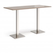 Rectangular Poseur Table | 1800 x 800mm | 1100mm High | Barcelona Walnut | Square Brushed Steel Bases | Brescia