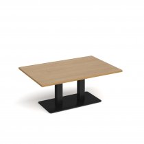 Coffee Table | 1200 x 800mm | 490mm High | Oak | Black Base | Eros