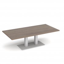 Coffee Table | 1600 x 800mm | 490mm High | Barcelona Walnut | White Base | Eros