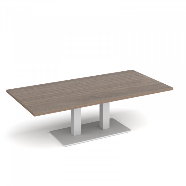 Coffee Table | 1600 x 800mm | 490mm High | Barcelona Walnut | White Base | Eros