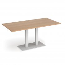 Café Table | 1600 x 800mm | 725mm High | Beech | White Base | Eros