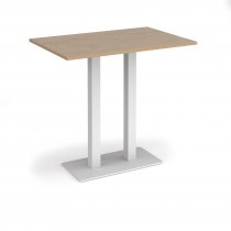 Poseur Table | 1200 x 800mm | 1100mm High | Kendal Oak | White Base | Eros