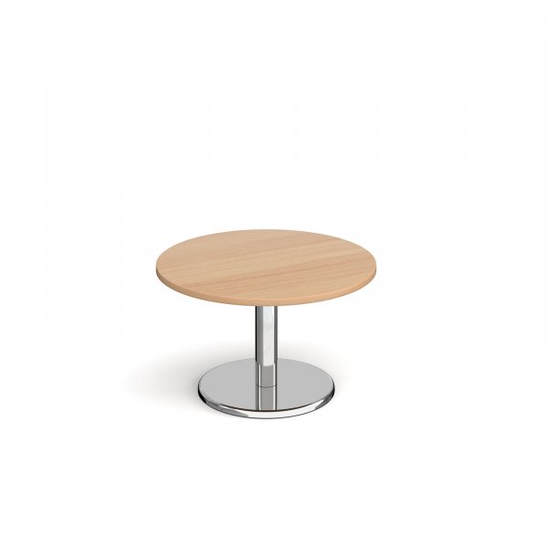 Circular Coffee Table | 800 x 800mm | 490mm High | Beech | Round Chrome Base | Pisa