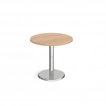 Circular Café Table | 800 x 800mm | 725mm High | Beech | Round Chrome Base | Pisa