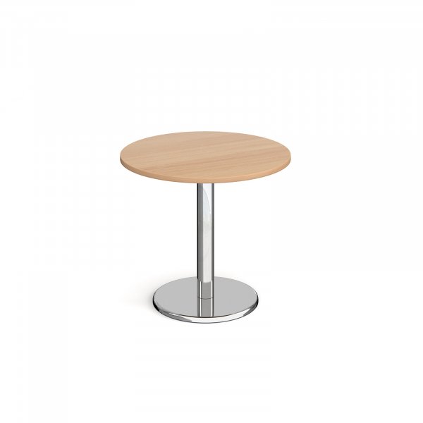 Circular Café Table | 800 x 800mm | 725mm High | Beech | Round Chrome Base | Pisa