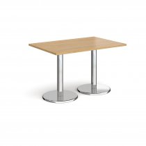 Rectangular Café Table | 1200 x 800mm | 725mm High | Oak | Round Chrome Base | Pisa