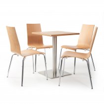 Wooden Café Low Chair | Chrome Legs | Beech | Fundamental