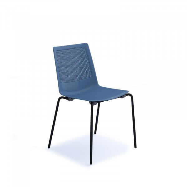 Multi Purpose Plastic Chair | Black Legs | Blue | Harmony